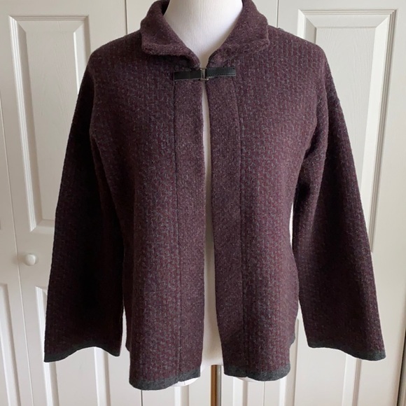 Chiaramente Wool Blend Open Front Cardigan Size Small - Picture 2 of 12